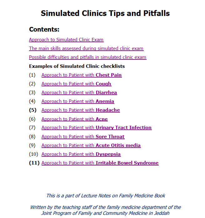 Simulated Clinics Tips and Pitfalls